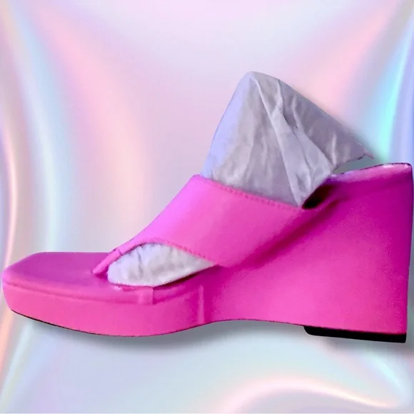 NWT Circus by Sam Edelman Pink Moira Platform Wedge Thong Sandals NIB - Picture 7 of 10